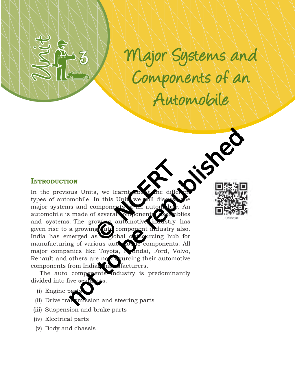 Major Systems and Components of an Automobile