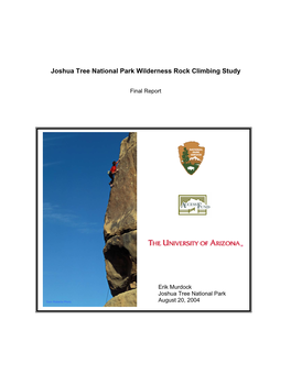 Joshua Tree National Park Wilderness Rock Climbing Study