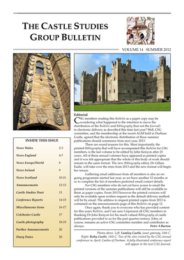 The Castle Studies Group Bulletin