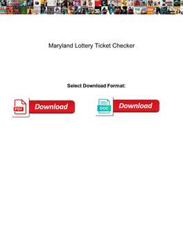Maryland Lottery Ticket Checker