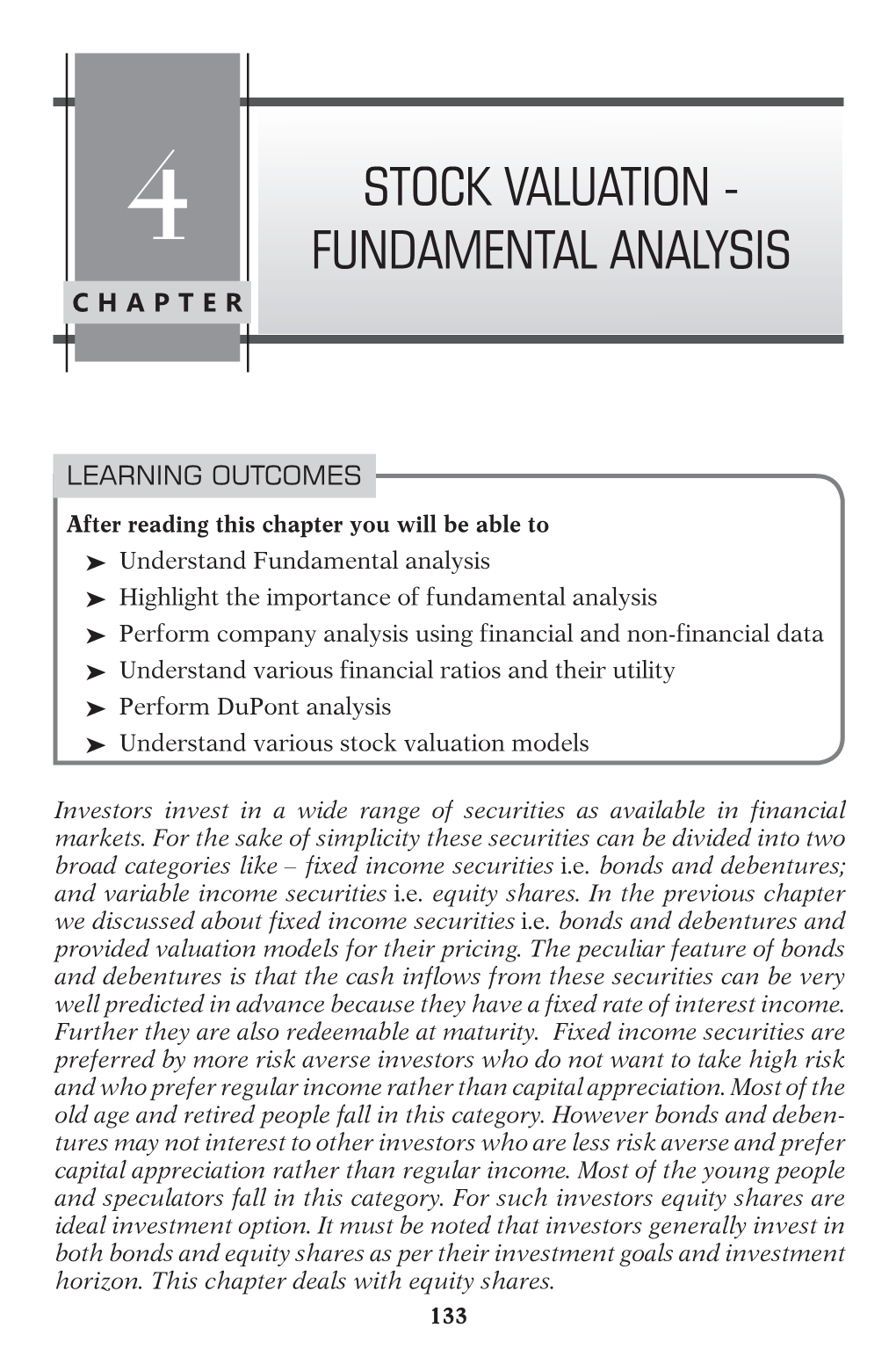 STOCK VALUATION - 4 FUNDAMENTAL ANALYSIS Chapter