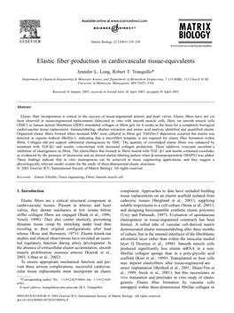 Elastic Fiber Production in Cardiovascular Tissue-Equivalents
