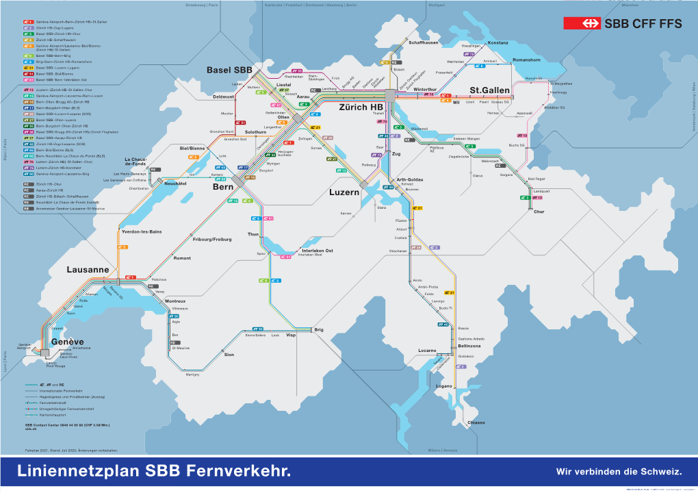 Liniennetzplan SBB Fernverkehr. Wir Verbinden Die Schweiz - DocsLib