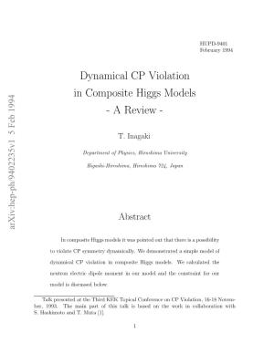 Dynamical CP Violation in Composite Higgs Models