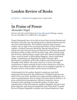 London Review of Books in Praise of Power