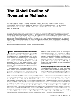The Global Decline of Nonmarine Mollusks