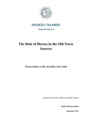 The Role of Horses in the Old Norse Sources