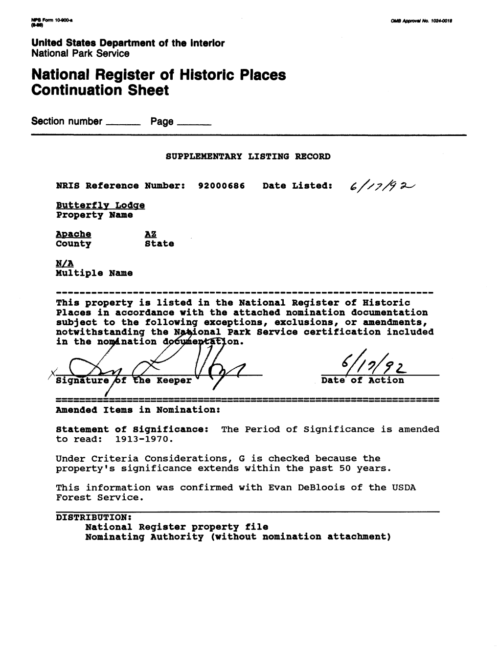 National Register of Historic Places Continuation Sheet