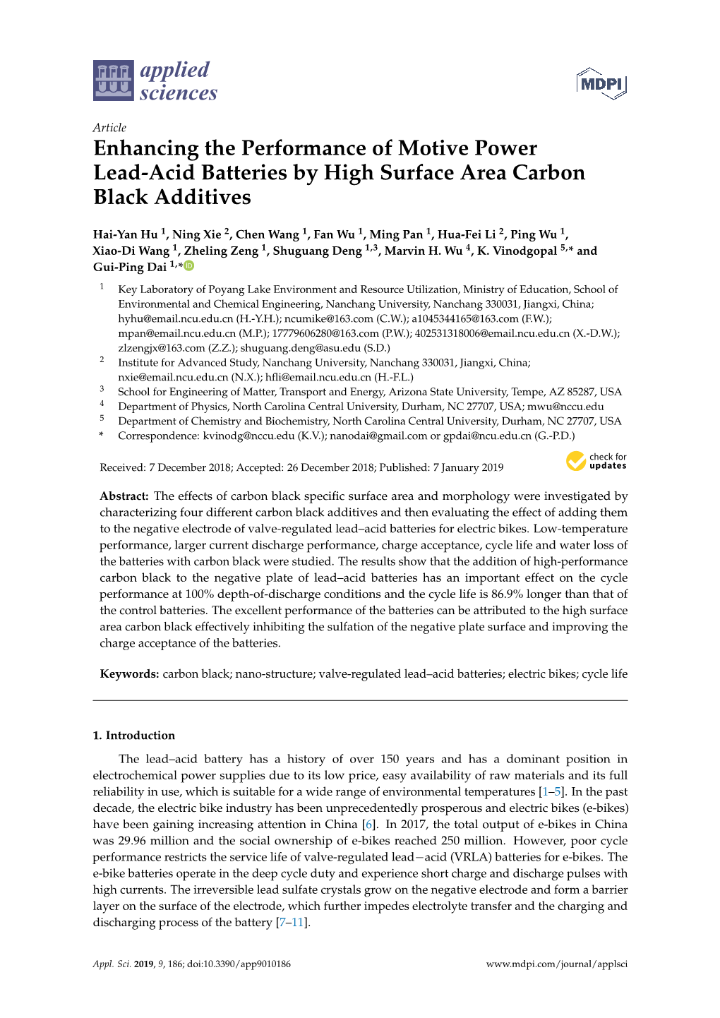 Enhancing the Performance of Motive Power Lead-Acid Batteries by High Surface Area Carbon Black Additives