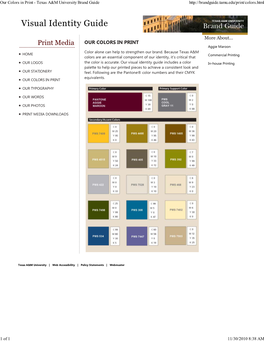 Our Colors in Print - Texas A&M University Brand Guide