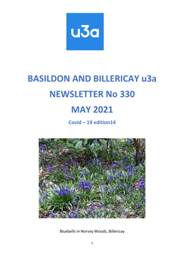 BASILDON and BILLERICAY U3a NEWSLETTER No 330 MAY 2021