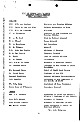 19511127 NU List of Delegations to NAC Meeting Rome