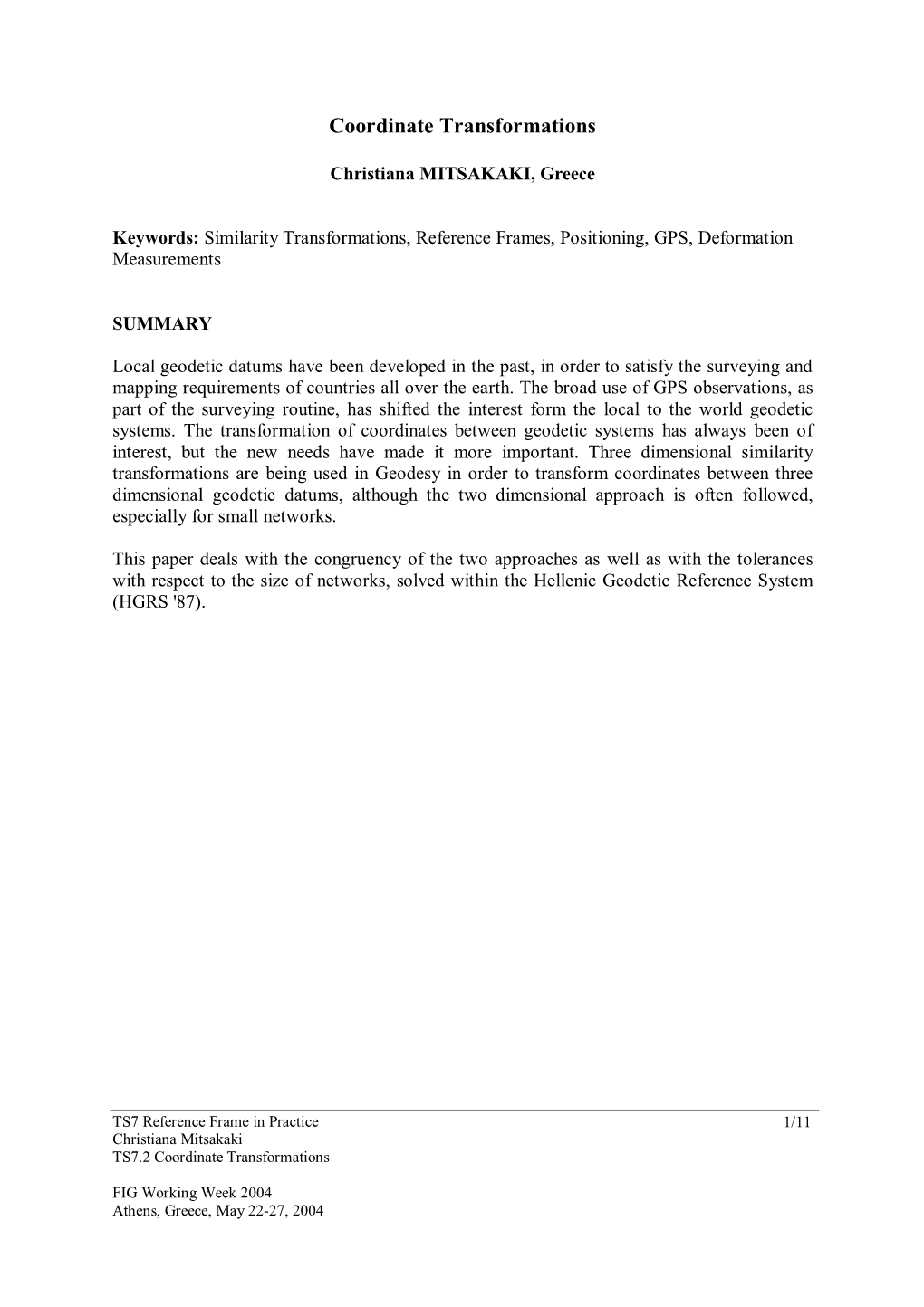 Coordinate Transformations