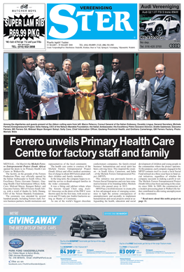 Ferrero Unveils Primary Health Care Centre for Factory Staff and Family