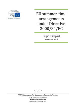 EU Summer-Time Arrangements Under Directive 2000/84/EC Study