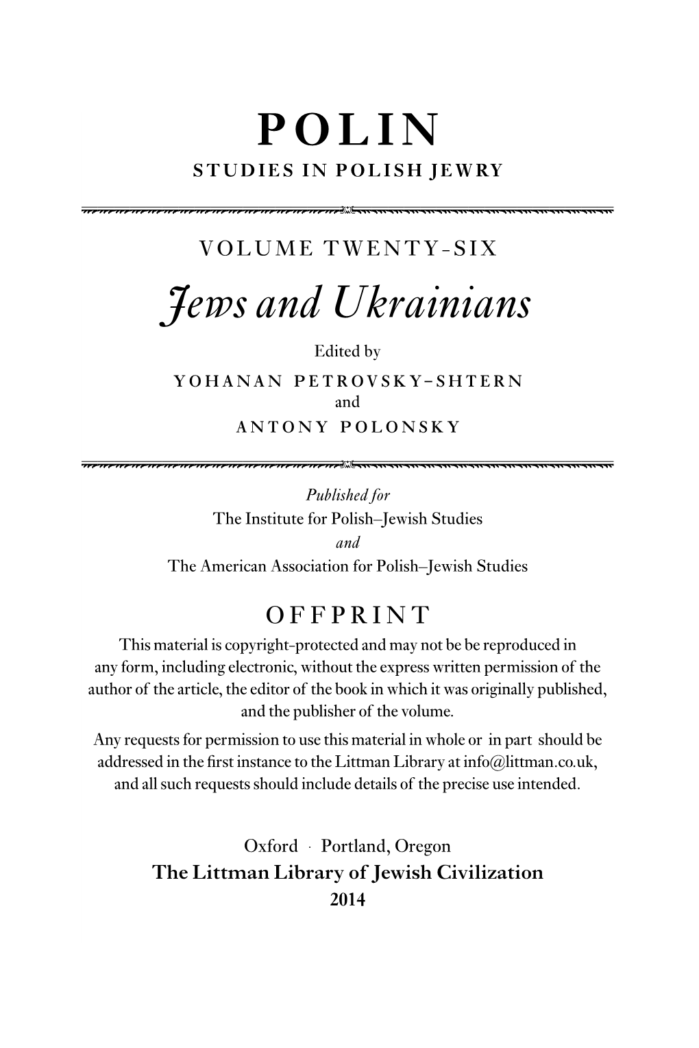 POLIN Jews and Ukrainians