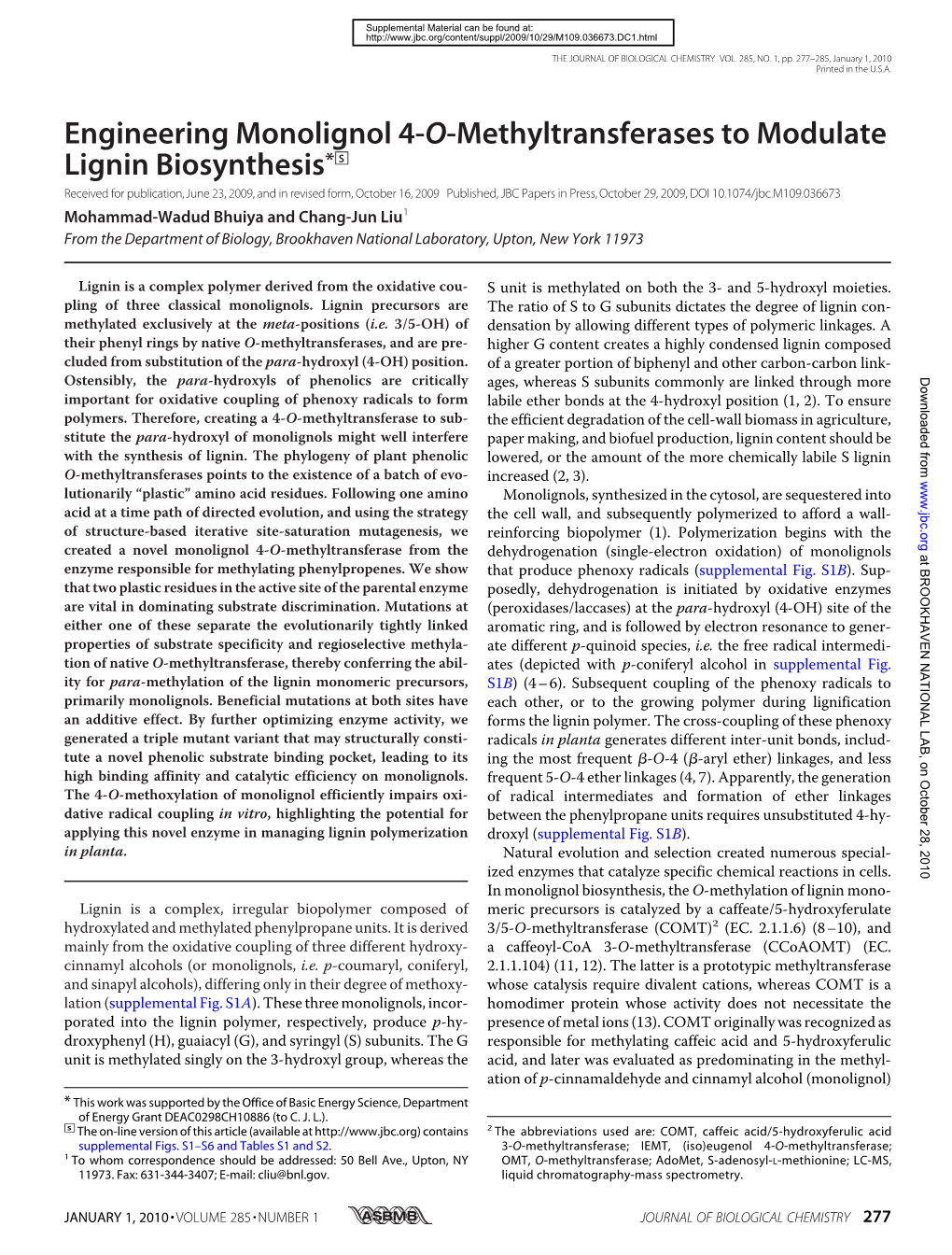 Engineering Monolignol 4-O-Methyltransferases to Modulate