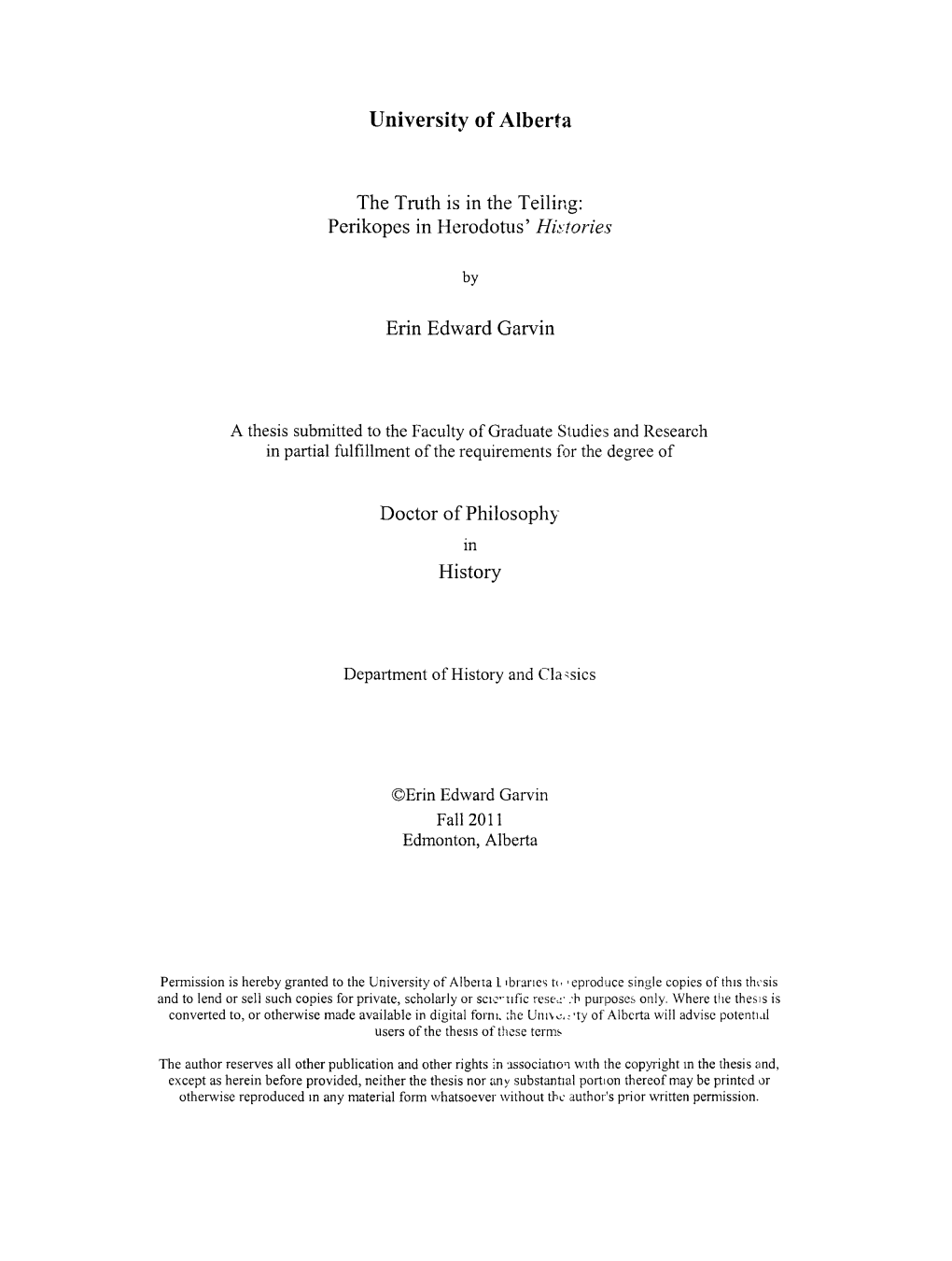 The Truth Is in the Telling: Perikopes in Herodotus' Histories