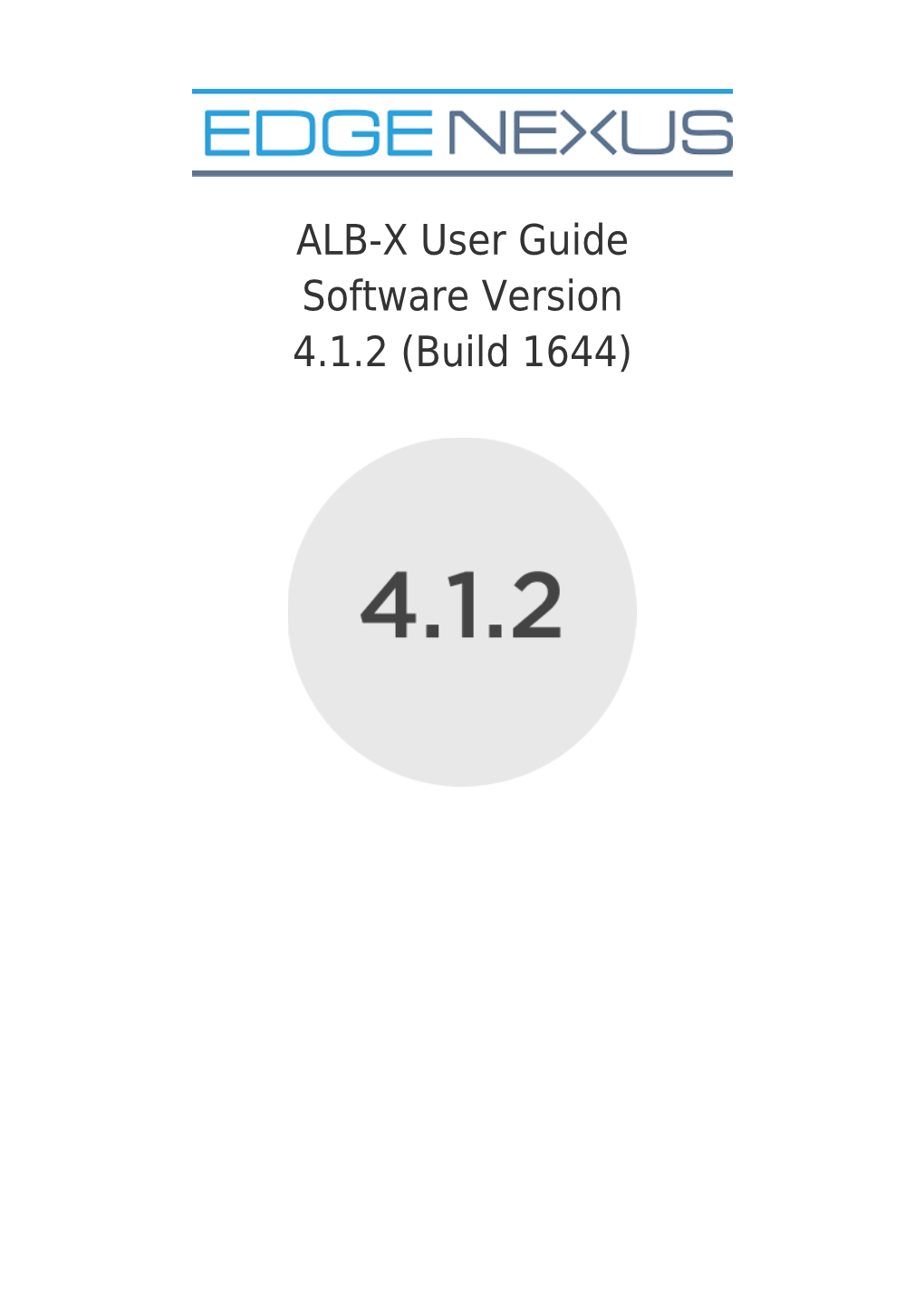 ALB-X User Guide Software Version 4.1.2 (Build 1644) IP Services