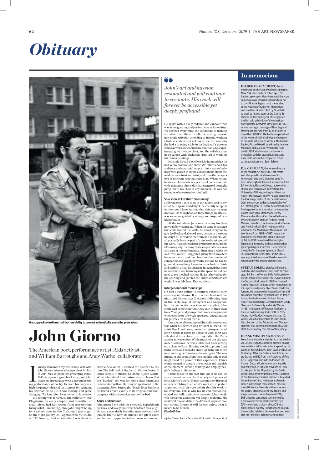 John Giorno Obituary