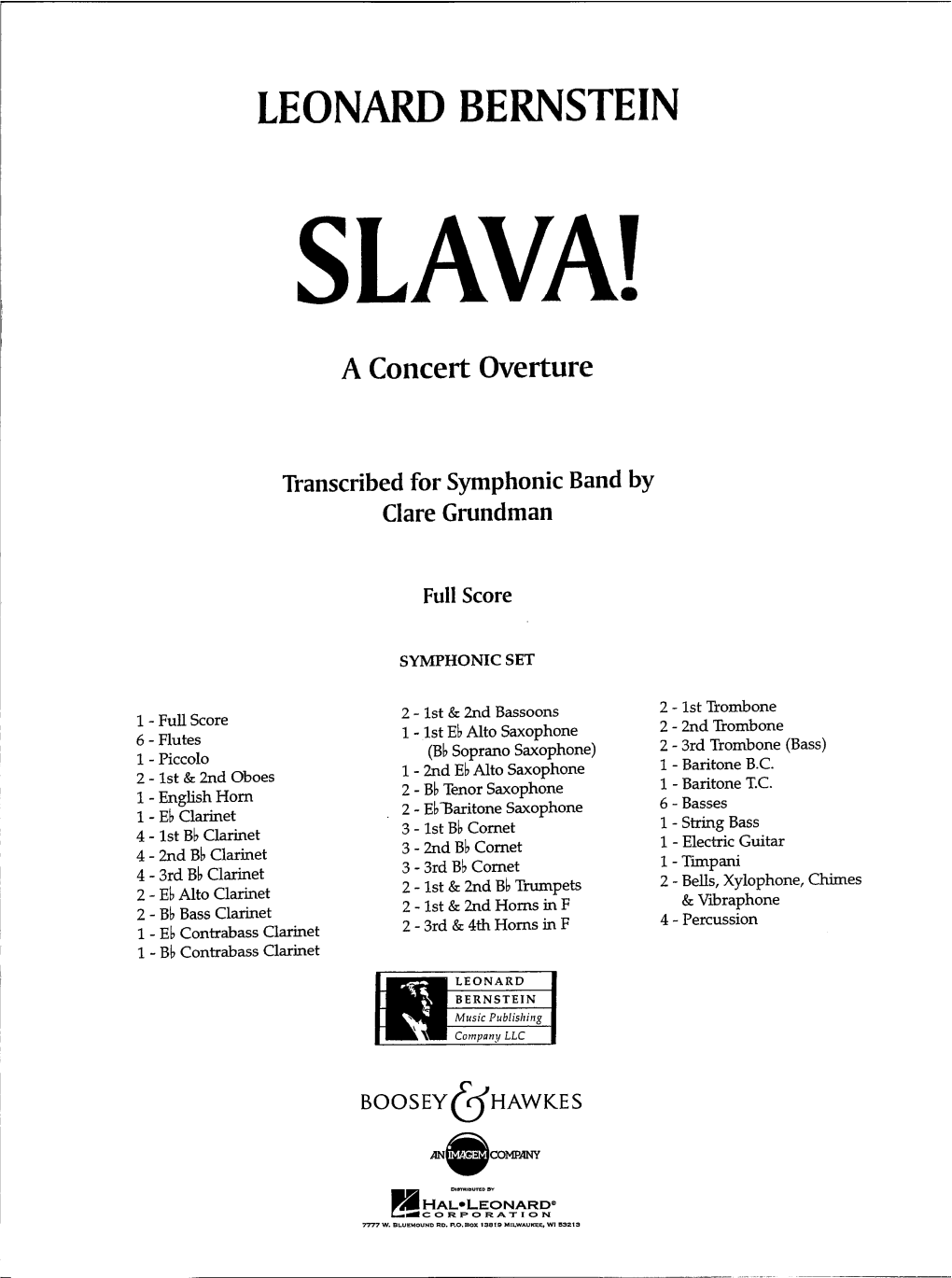 LEONARD BERNSTEIN SLAVA! a Concert Overture