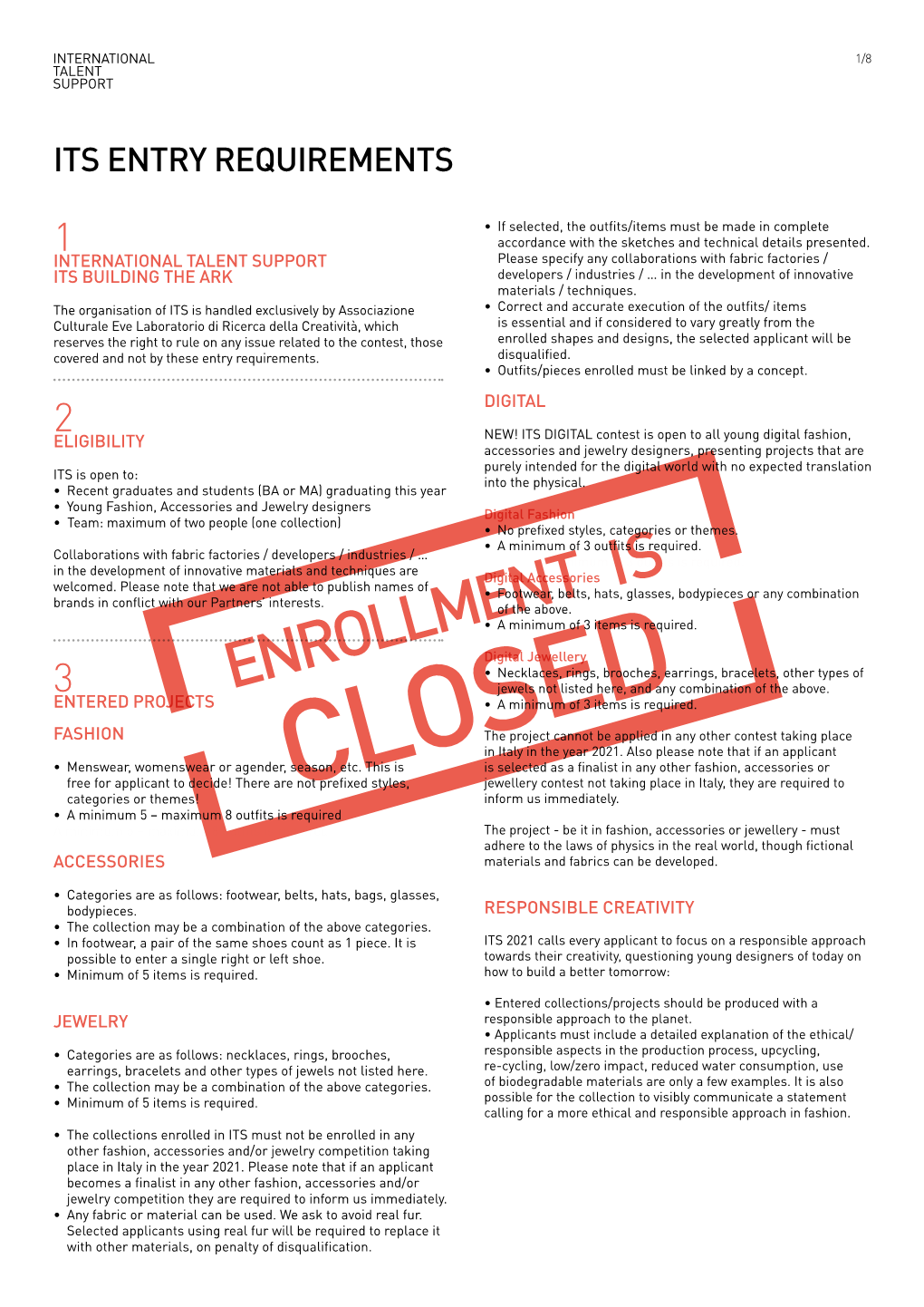 Its Entry Requirements