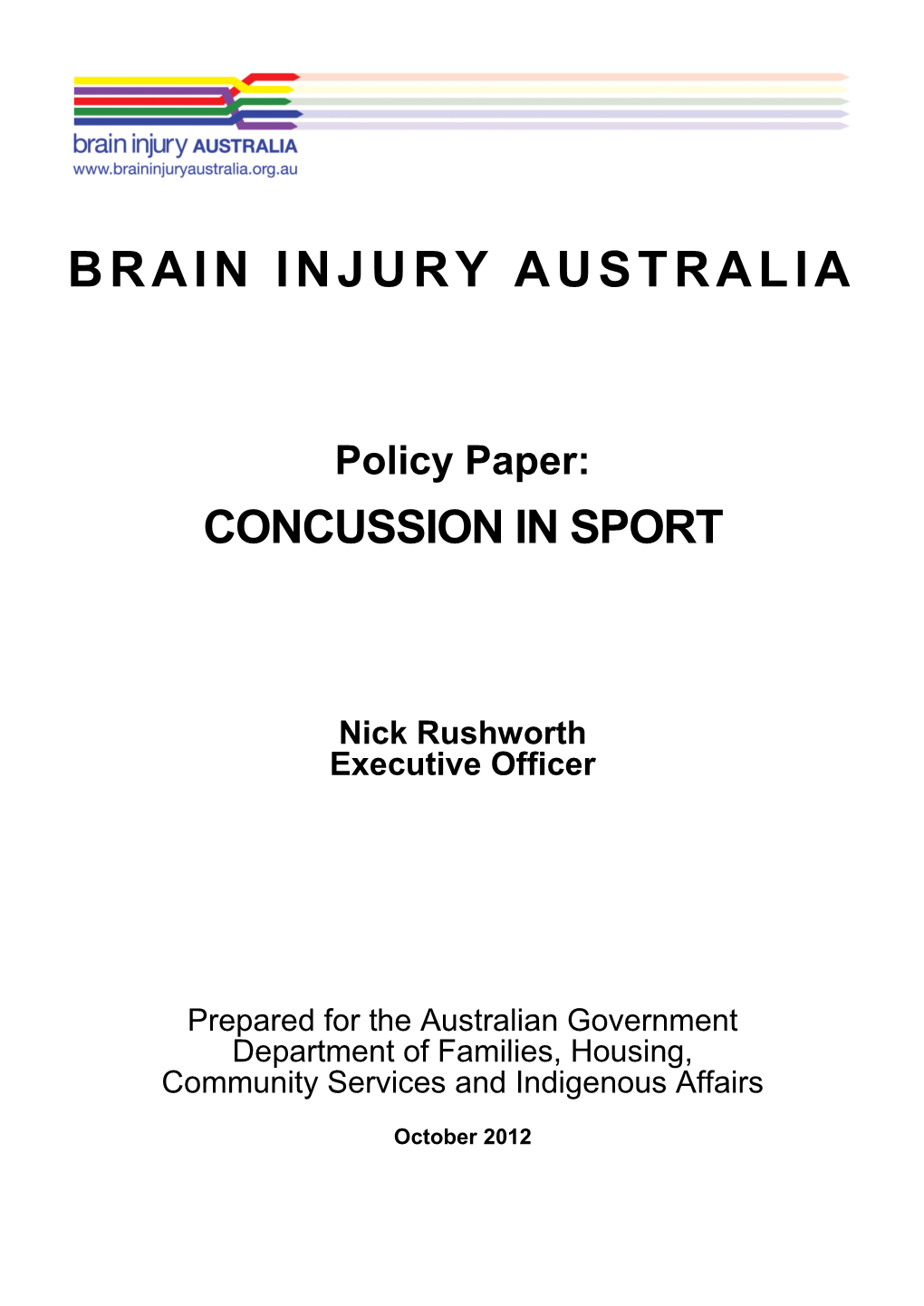Download BIA's Concussion in Sport Policy Paper