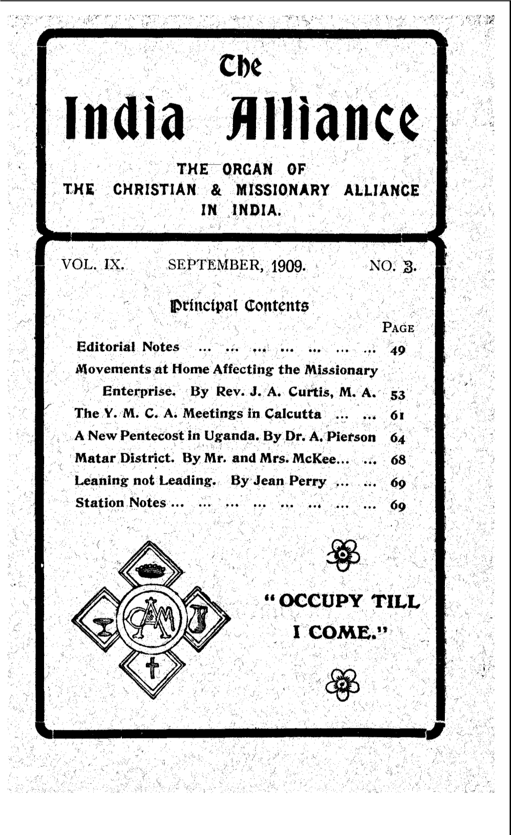 The India Alliance, September 1909