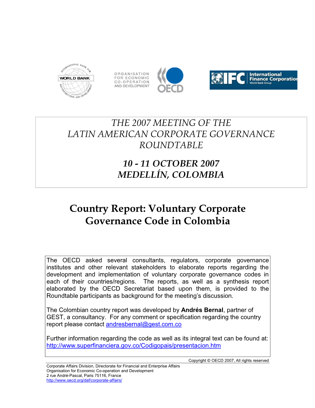 Voluntary Corporate Governance Code in Colombia