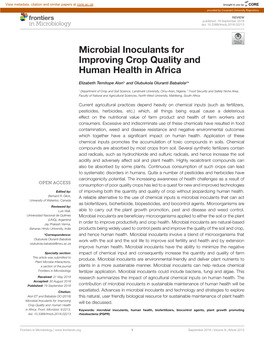Microbial Inoculants for Improving Crop Quality and Human Health in Africa