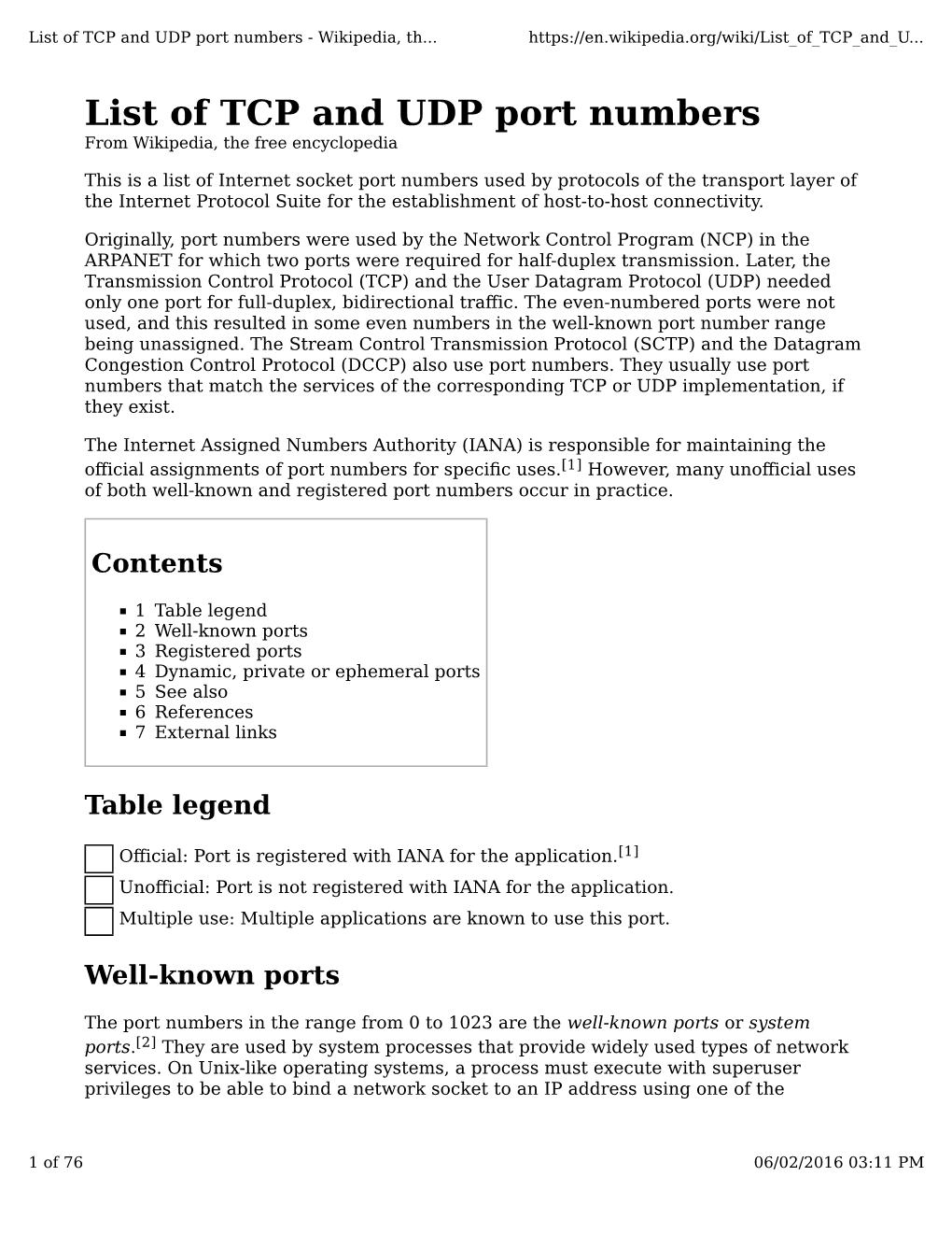 List of TCP and UDP Port Numbers - Wikipedia, Th