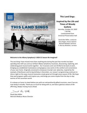 This Land Sings: Inspired by the Life and Times of Woody Guthrie