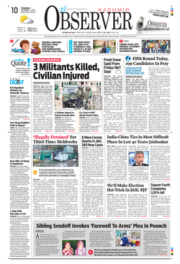 3 Militants Killed, Civilian Injured