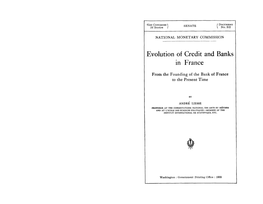 Evolution of Credit and Banks in France