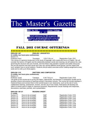 The Master's Gazette