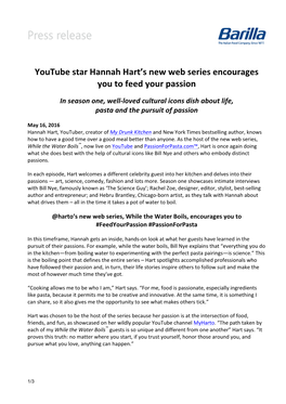 Youtube Star Hannah Hart's New Web Series Encourages You to Feed Your