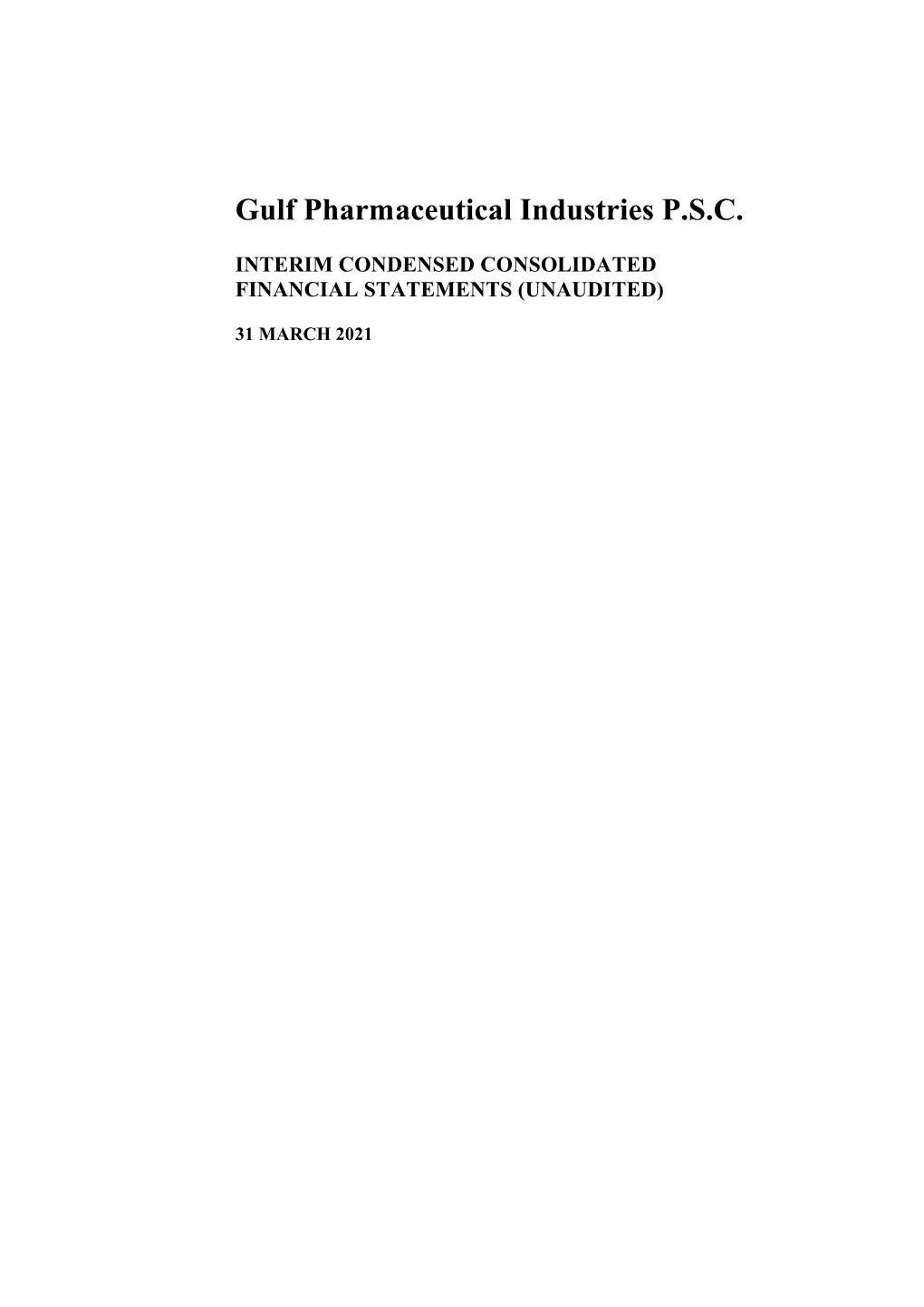 Gulf Pharmaceutical Industries P.S.C