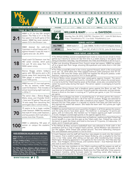 William & Mary(2-1, 0-0 Caa)
