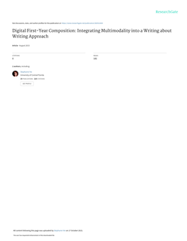 Integrating Multimodality Into a Writing About Writing Approach