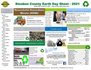 Steuben County Earth Day Sheet - 2021 Earth Day Is April 22, 2021
