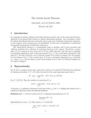 The Arzel`A-Ascoli Theorem