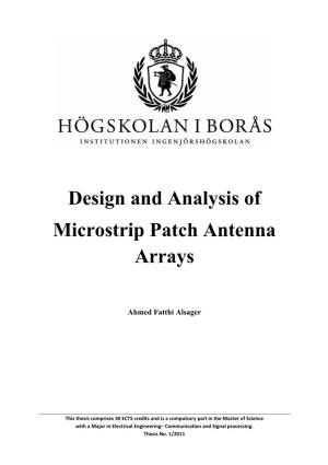 Design and Analysis of Microstrip Patch Antenna Arrays