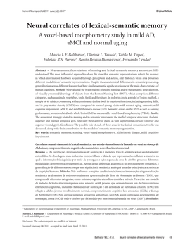 Neural Correlates of Lexical-Semantic Memory a Voxel-Based Morphometry Study in Mild AD, Amci and Normal Aging