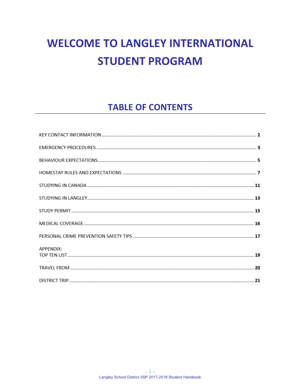 Langley International Student Program