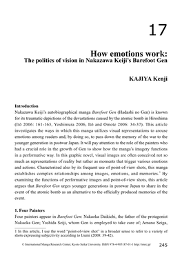 How Emotions Work: the Politics of Vision in Nakazawa Keiji’S Barefoot Gen