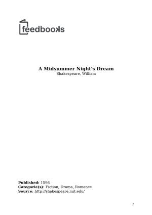 A Midsummer Night's Dream Shakespeare, William