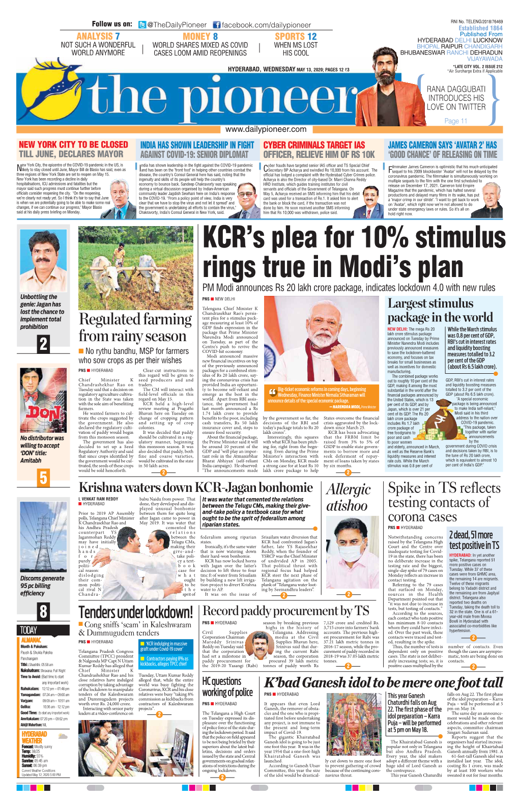 KCR's Plea for 10% Stimulus Rings True in Modi's Plan