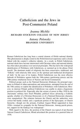 Catholicism and the Jews in Post-Communist Poland