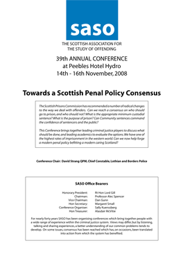Towards a Scottish Penal Policy Consensus