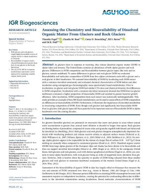 Assessing the Chemistry and Bioavailability of Dissolved Organic Matter from Glaciers and Rock Glaciers